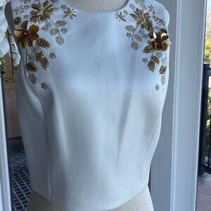 BNWT Ted Baker Embellished Top - Size 2! Gold Embroidery & Beads - Elegant Night